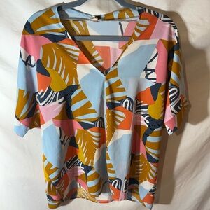 JODIFL Multicolor Abstract Print Blouse